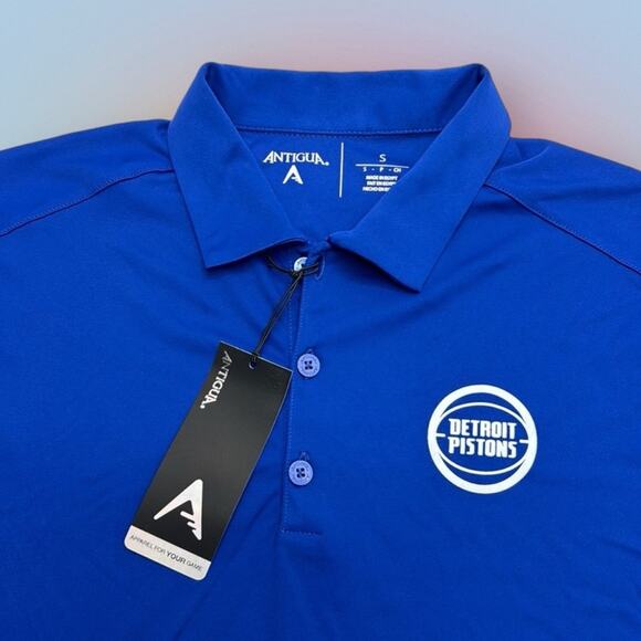 DETROIT PISTONS Men’s Small Royal Blue Polo Shirt - Picture 1 of 3